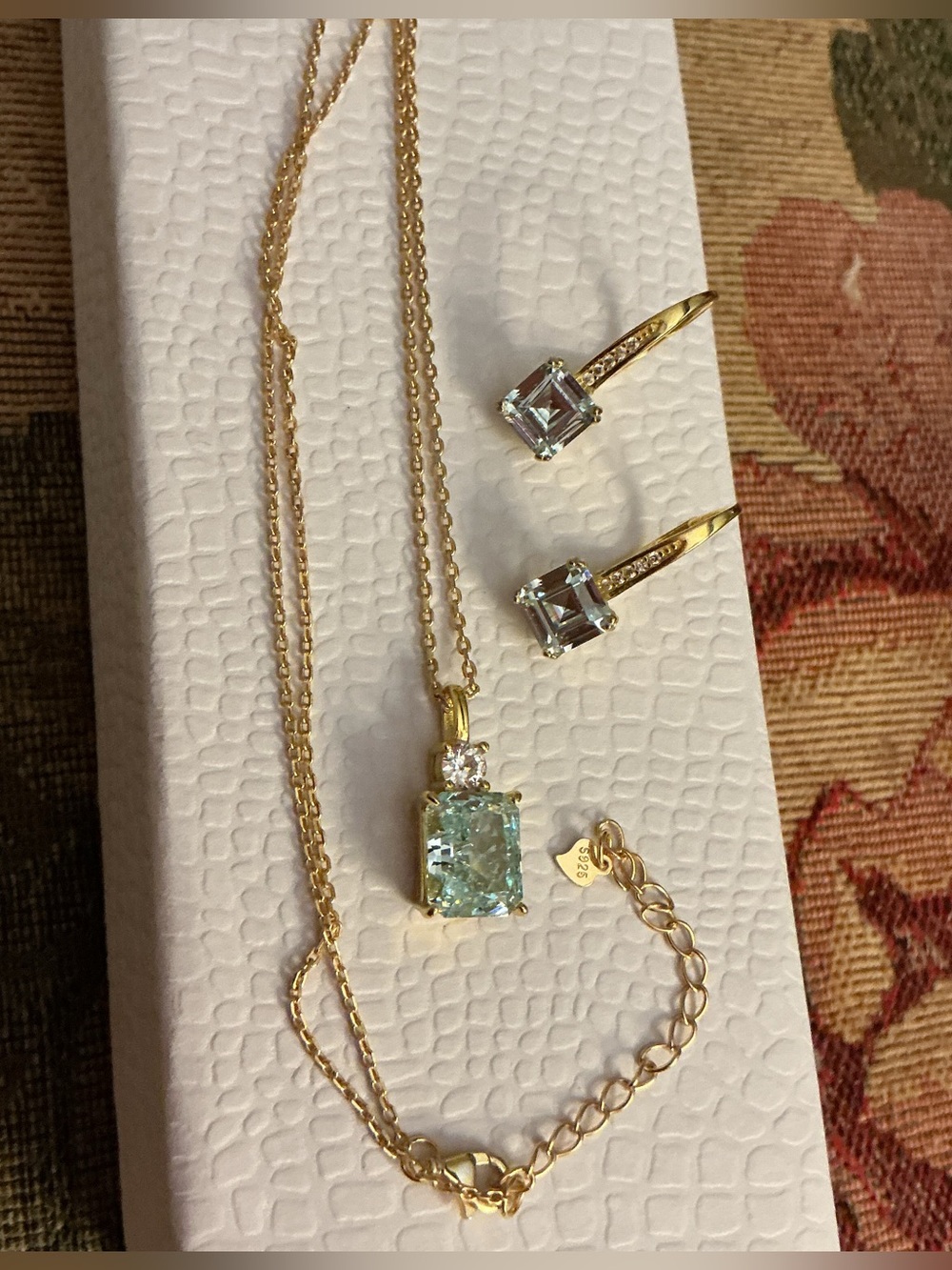 Sterling Aquamarine pendant and earrings set